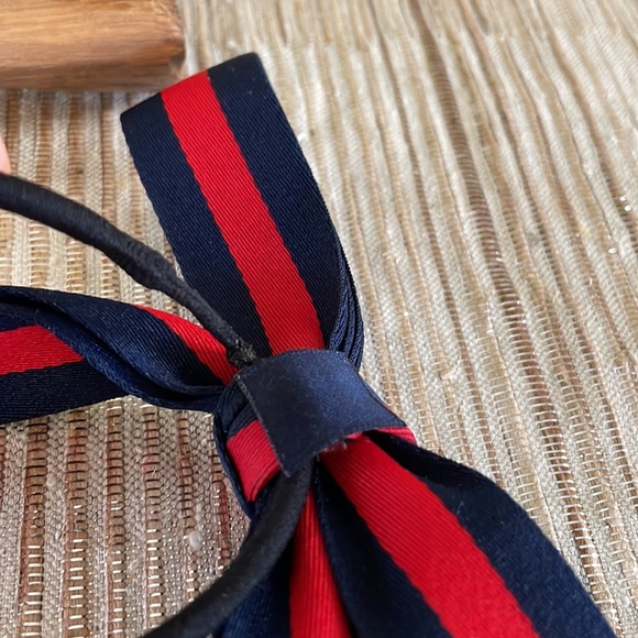 Hair bows!! Green/Red and Navy/Red with black elastics. 7” drop - Picture 5 of 5
